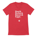 Beef Butter Bacon Eggs V-Neck Tee