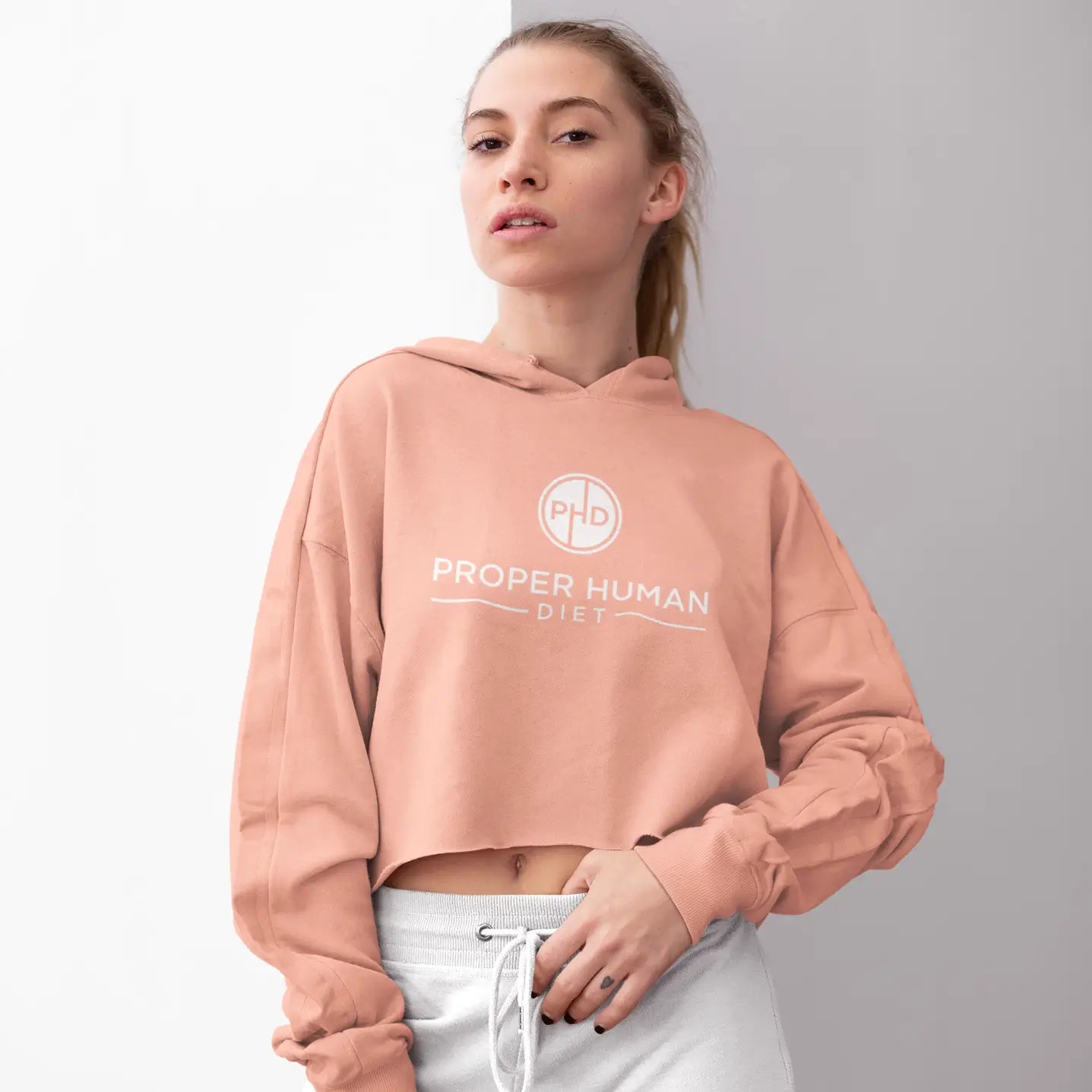 Proper Human Diet Cropped Hoodie